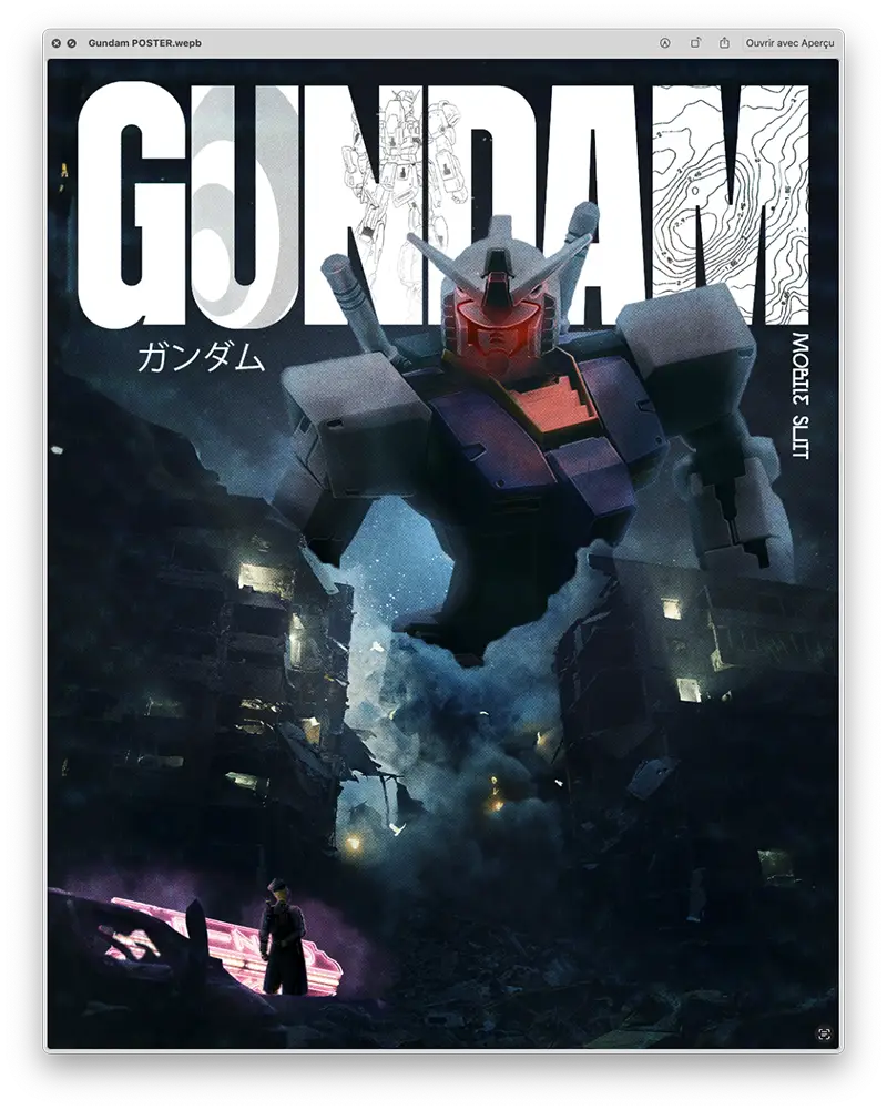 Montage Gundam ville en ruine 1